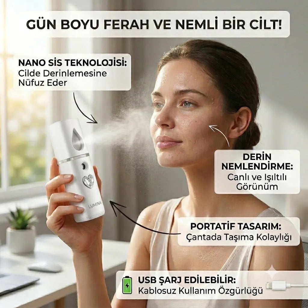 Lumina Taşınabilir Nano Yüz Nemlendirici Sprey